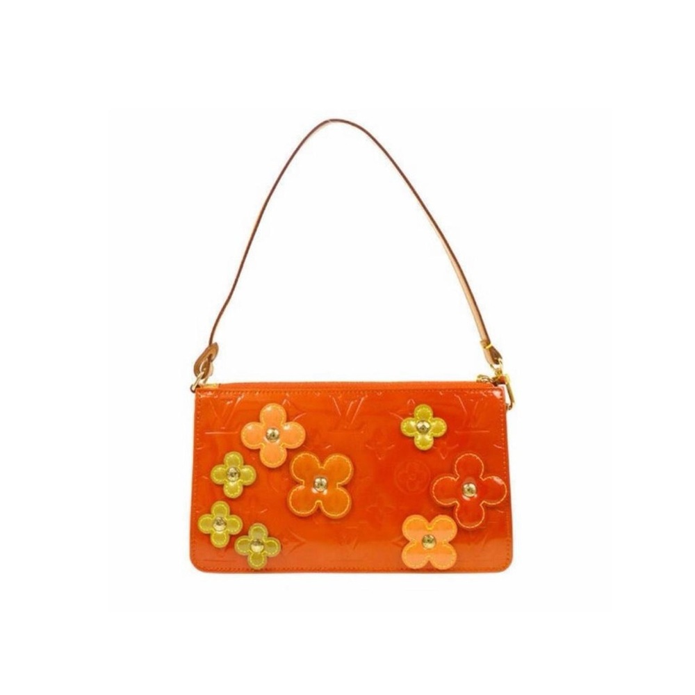 Louis Vuitton Pochette Lexington floral Monogram Patent Leather Shoulder Bag
